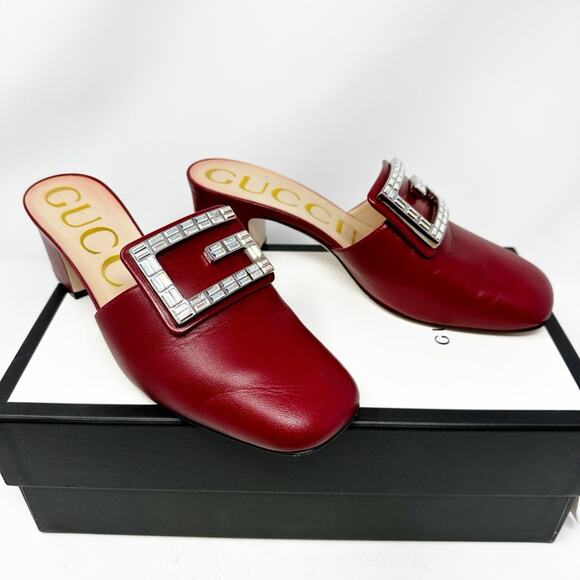 Gucci Crystal Square G Madelyn Mules - Picture 1 of 12